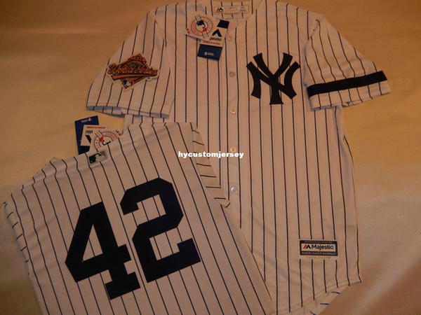 Cheap custom New York #42 MARIANO RIVERA 1996 WORLD SERIES Baseball Jersey WHT P/S Mens stitched jerseys Big And Tall SIZE XS-6XL For sale