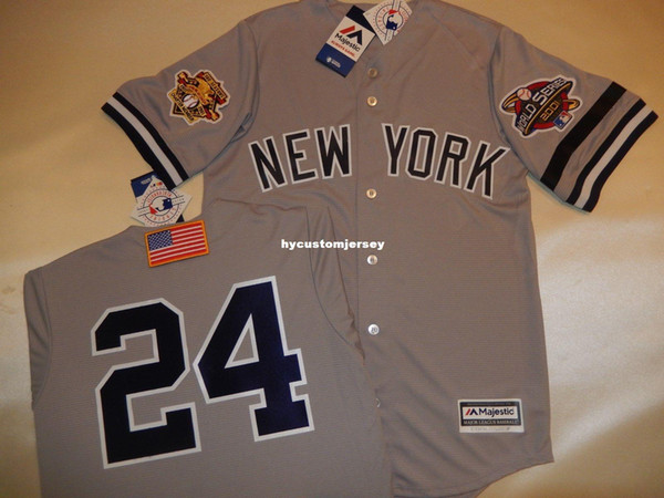 Cheap custom New York #24 TINO MARTINEZ 2001 WORLD SERIES Baseball Jersey GRAY New Mens stitched jerseys Big And Tall SIZE XS-6XL For sale