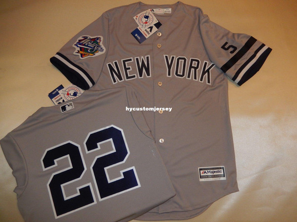 Cheap custom New York #22 ROGER CLEMENS 1999 WORLD SERIES Baseball Jersey GRAY New Mens stitched jerseys Big And Tall SIZE XS-6XL For sale