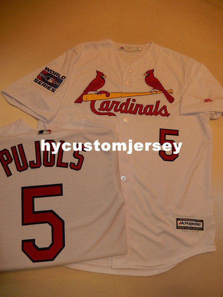 Cheap custom Majestic St. Louis #5 ALBERT PUJOLS SEWN 2006 WORLD SERIES Jersey Mens stitched jerseys Big And Tall SIZE XS-6XL For sale