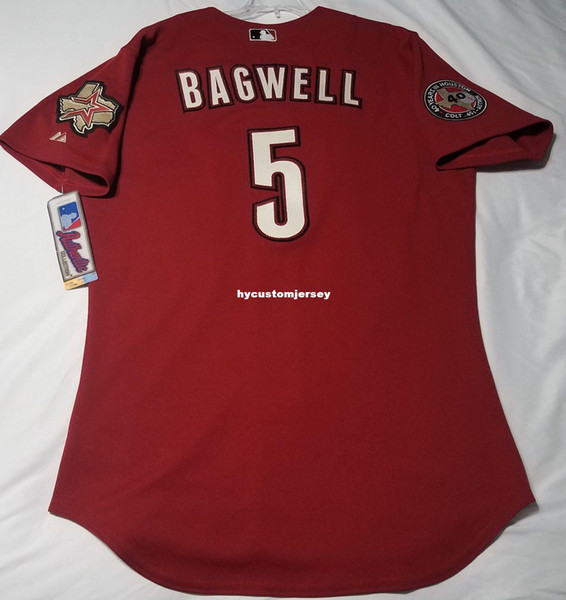 MAJESTIC Cheap HOUSTON #5 RED JEFF BAGWELL ON FIELD Jersey Mens Stitched Wholesale Big And Tall SIZE XS-6XL baseball jerseys