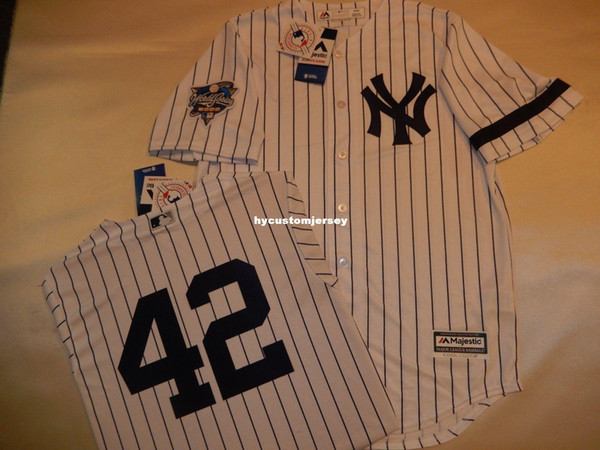 Cheap custom New York #42 MARIANO RIVERA 2000 WORLD SERIES Baseball Jersey WHITE New Mens stitched jerseys Big And Tall SIZE XS-6XL For sale