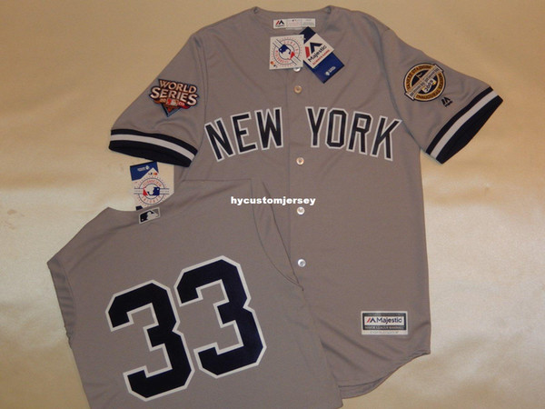 Cheap custom New York #33 NICK SWISHER 2009 WORLD SERIES Baseball Jersey GRAY New Mens stitched jerseys Big And Tall SIZE XS-6XL For sale