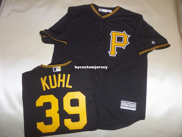 Cheap custom MENS MAJESTIC Pittsburgh #39 CHAD KUHL Baseball Cool Base JERSEY BLK Mens stitched jerseys Big And Tall SIZE XS-6XL For sale