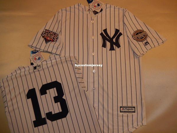 Cheap custom New York #13 ALEX RODRIGUEZ 2009 WORLD SERIES Baseball Jersey WHITE Mens stitched jerseys Big And Tall SIZE XS-6XL For sale