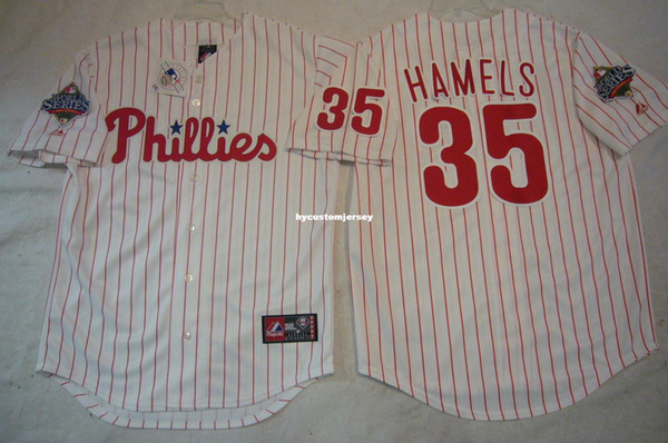 Cheap custom Majestic 2008 WORLD SERIES Philadelphia #35 COLE HAMELS SEWN Jersey Mens stitched jerseys Big And Tall SIZE XS-6XL For sale