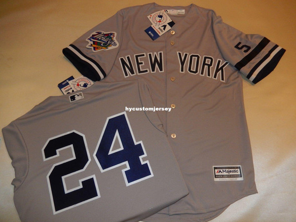 Cheap custom New York #24 TINO MARTINEZ 1999 WORLD SERIES Baseball Jersey GRAY New Mens stitched jerseys Big And Tall SIZE XS-6XL For sale