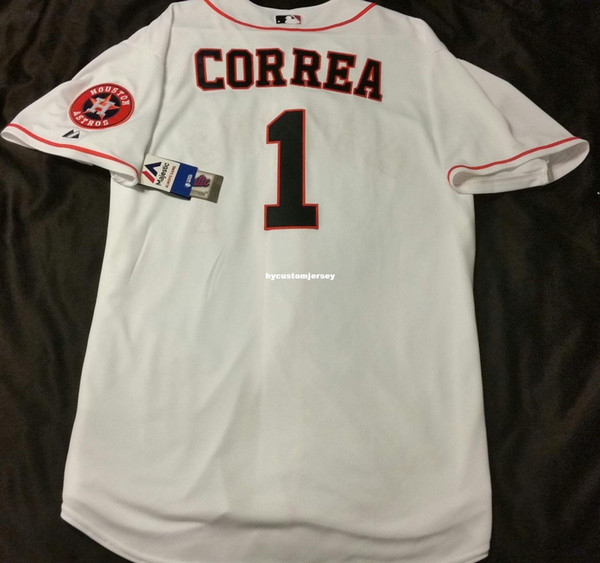 Cheap Majestic HOUSTON #1 CARLOS CORREA ON FIELD COOL BASE Jersey Mens Stitched Wholesale Big And Tall SIZE XS-6XL baseball jerseys