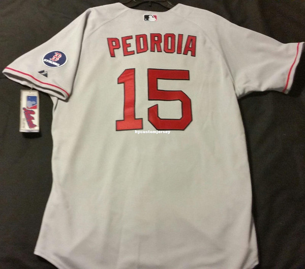 Cheap Majestic BOSTON #15 DUSTIN PEDROIA GRAY IN GAME Jersey Mens Stitched Wholesale Big And Tall SIZE XS-6XL baseball jerseys