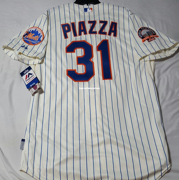 Cheap Majestic NEW YORK #31 MIKE PIAZZA COOL BASE SHEA PATCH Jersey Mens Stitched Wholesale Big And Tall SIZE XS-6XL baseball jerseys