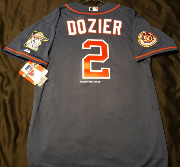 Cheap MINNESOTA #2 BRIAN DOZIER Jersey FIELD Mens Stitched Wholesale Big And Tall SIZE XS-6XL Navy blue baseball jerseys