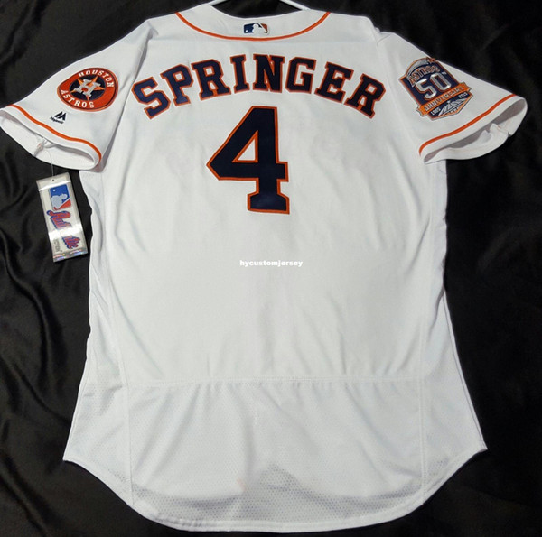 Cheap Majestic HOUSTON 4# GEORGE SPRINGER FLEX BASE Jersey Mens Stitched Wholesale Big And Tall SIZE XS-6XL baseball jerseys