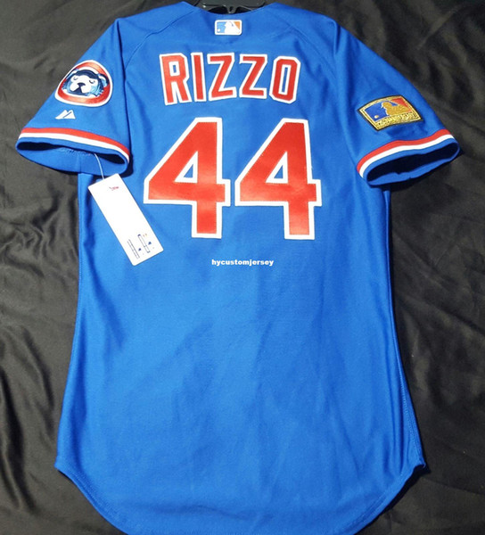 Cheap! Majestic CHICAGO 44# TBTC ANTHONY RIZZO ON FIELD Jersey Mens Stitched Wholesale Big And Tall SIZE XS-6XL baseball jerseys