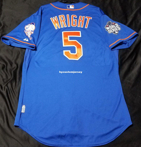 Majestic Cheap NEW YORK #5 DAVID WRIGHT BLUE COOL BASE Jersey Mens Stitched Wholesale Big And Tall SIZE XS-6XL baseball jerseys