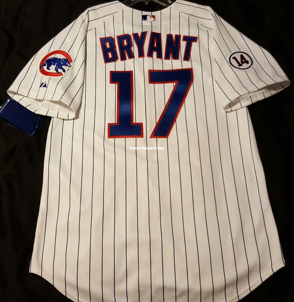 Cheap! Majestic CHICAGO #17 PINSTRIPE, BRYANT ON FIELD Jersey Mens Stitched Wholesale Big And Tall SIZE XS-6XL baseball jerseys