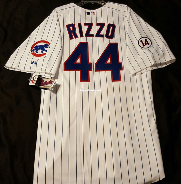 Cheap! Majestic CHICAGO PINSTRIPE #44 ANTHONY RIZZO ON FIELD Jersey Mens Stitched Wholesale Big And Tall SIZE XS-6XL baseball jerseys