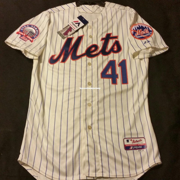 Cheap Majestic NEW YORK 41# TOM SEAVER COOL BASE SHEA PATCH Jersey Mens Stitched Wholesale Big And Tall SIZE XS-6XL baseball jerseys