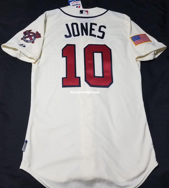 Cheap Majestic ATLANTA #10 CHIPPER JONES COOL BASE Beige Jersey Mens Stitched Wholesale Big And Tall SIZE XS-6XL baseball jerseys