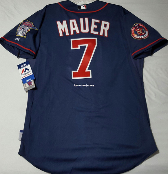 Cheap! Majestic MINNESOTA #7 JOE MAUER ON FIELD Jersey Mens Stitched Wholesale Big And Tall SIZE XS-6XL baseball jerseys