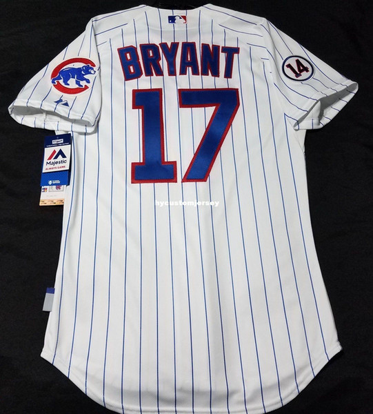 MAJESTIC Cheap Chicago #17 PINSTRIPE BRYANT Cool Base Jersey Mens Stitched Wholesale Big And Tall SIZE XS-6XL baseball jerseys