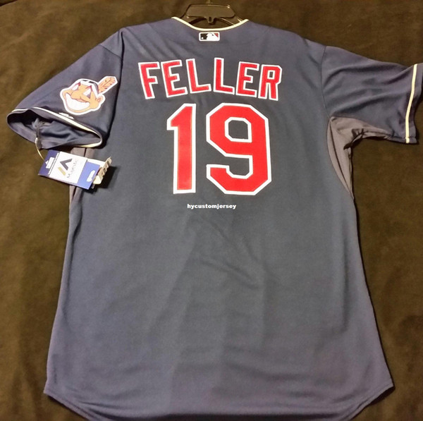 Cheap Majestic CLEVELAND #19 BOB FELLER COOL BASE Jersey Mens Stitched Wholesale Big And Tall SIZE XS-6XL baseball jerseys