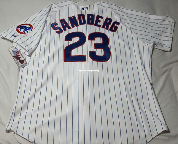 Cheap! Majestic CHICAGO #23 PINSTRIPE RYNE SANDBERG ON FIELD Jersey Mens Stitched Wholesale Big And Tall SIZE XS-6XL baseball jerseys