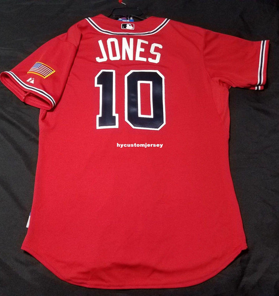 Cheap Majestic ATLANTA #10 CHIPPER JONES COOL BASE ON FIELD Jersey Mens Stitched Wholesale Big And Tall SIZE XS-6XL baseball jerseys