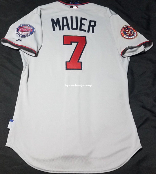 Cheap Majestic MINNESOTA GRAY JOE MAUER #7 COOL BASE Jersey Mens Stitched Wholesale Big And Tall SIZE XS-6XL baseball jerseys