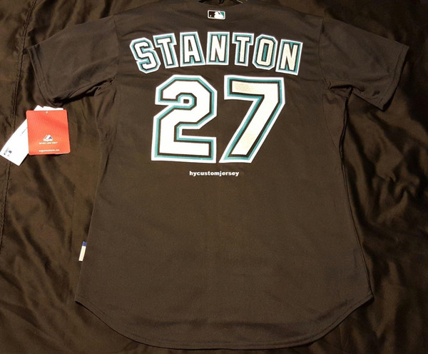 MAJESTIC Cheap FLORIDA #27 GIANCARLO STANTON Cool Base Jersey Mens Stitched Wholesale Big And Tall SIZE XS-6XL baseball jerseys