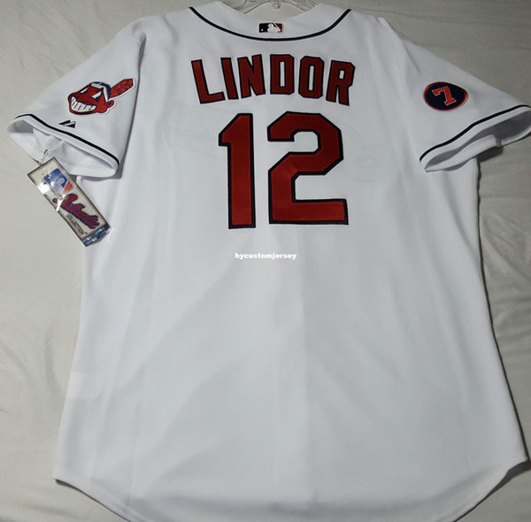 Cheap Majestic CLEVELAND #12 FRANCISCO LINDOR COOL BASE Jersey Mens Stitched Wholesale Big And Tall SIZE XS-6XL baseball jerseys