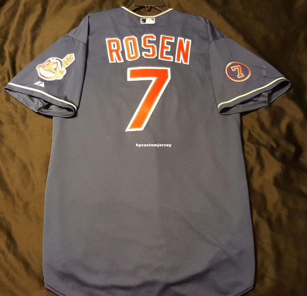 Cheap Majestic CLEVELAND 7# ROSEN ON FIELD COOL BASE Jersey Mens Stitched Wholesale Big And Tall SIZE XS-6XL baseball jerseys