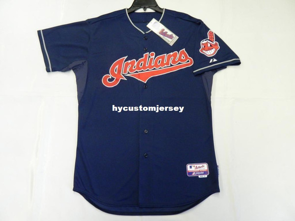 Cheap Majestic CLEVELAND blank BLUE COOL BASE ON FIELD Jersey Mens Stitched Wholesale Big And Tall SIZE XS-6XL baseball jerseys