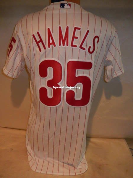 Cheap custom MAJESTIC Philadelphia #35 COLE HAMELS Top GAME Jersey White 40 Mens stitched jerseys Big And Tall SIZE XS-6XL For sale