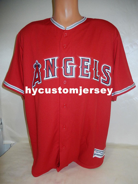 Cheap custom Majestic Top ANAHEIM blank COOL BASE Baseball JERSEY RED New Mens stitched jerseys Big And Tall SIZE XS-6XL For sale