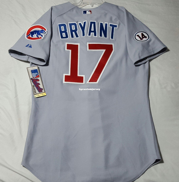 KRIS BRYANT Cheap! Majestic CHICAGO GRAY 17# KRIS BRYANT ON FIELD Jersey Mens Stitched Wholesale Big And Tall SIZE XS-6XL baseball jerseys