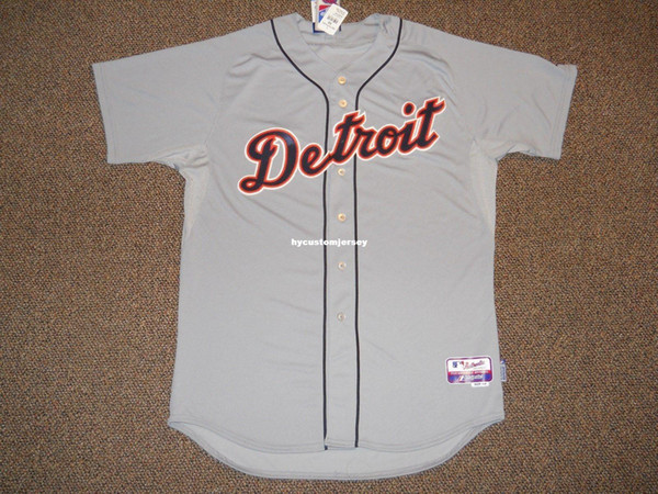 Cheap Majestic DETROIT blank ROAD GRAY, COOL BASE Jersey Mens Stitched SHARP! Wholesale Big And Tall SIZE XS-6XL baseball jerseys