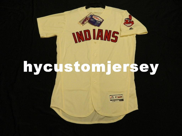 Cheap Majestic CLEVELAND blank IVORY COOL FLEX BASE Jersey Mens Stitched Wholesale Big And Tall SIZE XS-6XL baseball jerseys