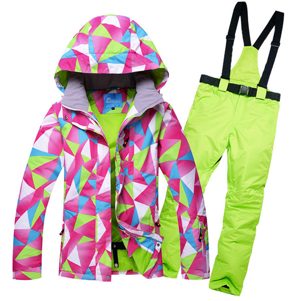 Skiing ladies' pants suit outdoor windproof waterproof warm single and double board ski suit