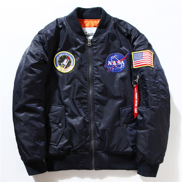 NASA Mens MA1 Bomber air force 1 Jacket Hip Hop Sport Male Windbreaker Jacket Flag Mens Spring Thin section Jacket XXXXL