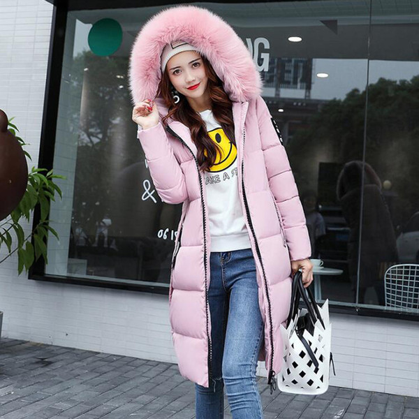 2018 Winter Female down coat with Large Collars hooded design Warm lock effect Fashion 1pcs drop ship