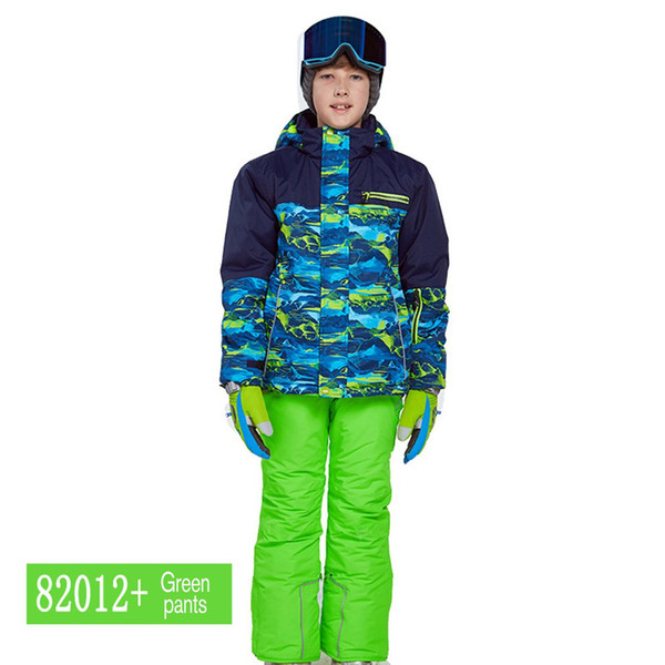 Children Warm Boys/Girls Ski Suit Waterproof Pants+Jacket Set Winter Sports Thickened Clothes Children's Ski Suits