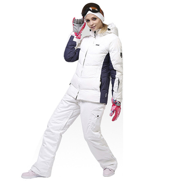 Ski suit women's clothing single and double board ski suit winter women's windproof warm jacket -30 degrees hiking pants