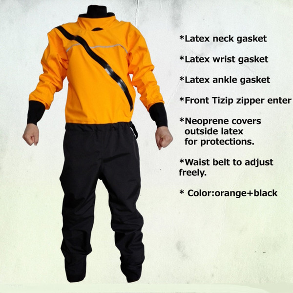 2016 front zipper dry suit,latex neck and wrist /ankle gasket kayak,whitewater,rafting,sailing,boating windsurfing