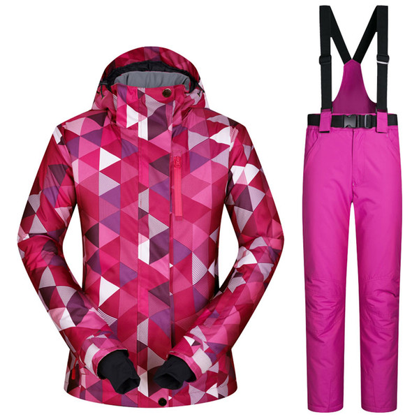 Ski Suit Female Windproof Waterproof Thicken Clothes for Women Snowboard Jacket and Pants Brand Coat and Trousers Winter Wear