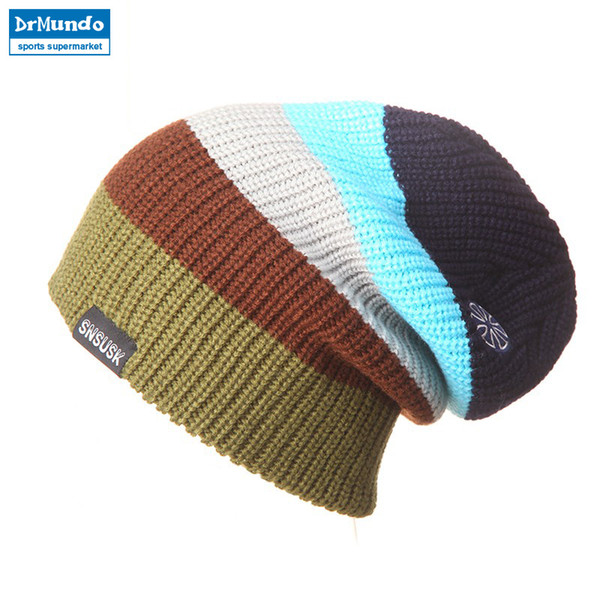 Men Women Warm caps Winter Hats Knitting Skating Skull Caps For Woman Turtleneck Beanies Ski Hat Snowboard Cap