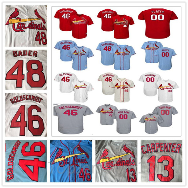 Men Women Youth 46 Paul Goldschmidt Cardinals 48 Harrison Bader Yadier Molina Matt Carpenter Miller Martinez Marcell Ozuna St. Louis Jerseys