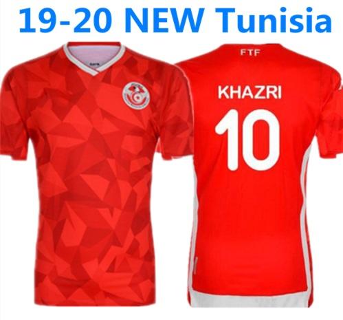 19 20 Tunisia national team Soccer Jerseys 7 Msakni 10 Khazri 23 Sliti Wahbi Khaoui FAKHREDDINE BEN YOUSSE HAMZA Custom Red Football Shirt