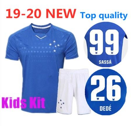 Kids Kit 2019 CRUZEIRO soccer jersey 19 20 Brazil DE ARRASCAETA FRED ROBINHO THIAGO NEVES football shirt Cruzeiro home Brasil club Camisas