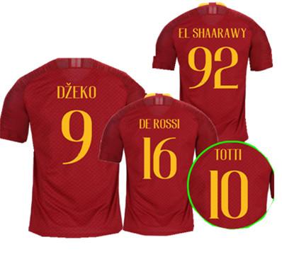 18 19 Roma Soccer Jerseys 2018 2019 DZEKO Jersey TOTTI Football Jersey DE ROSSI Maglie EL SHAARAWY Football Shirt NAINGGOLAN Maillot S-XL