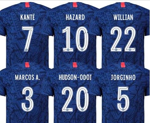 new font 19 20 home soccer jersey JORGINHO HAZARD GIROUD football shirt KOVACIC Camiseta WILLIAN 2019 2020 HUDSON ODOI maillot de foot